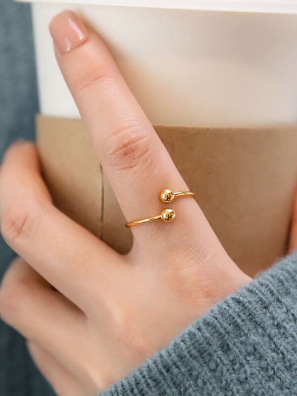 Bead Decor Cuff Ring
