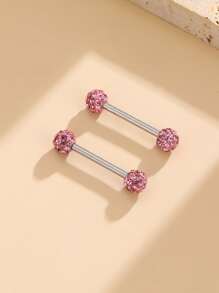 2 chiếc khuyên xỏ khuyên ngực bằng thép không gỉ, trang sức xỏ khuyên cơ thể - Nhiều màu - Xem 1