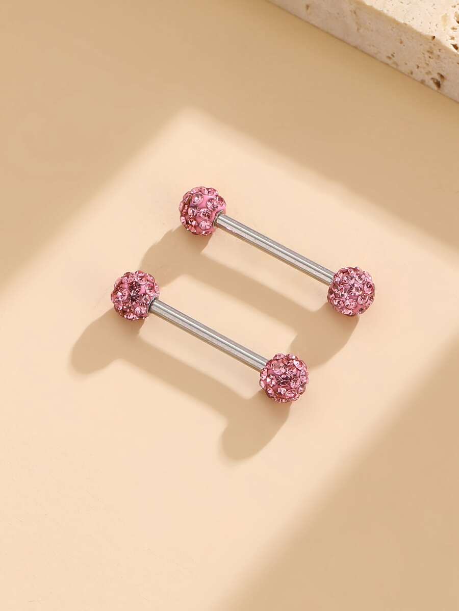 2 chiếc khuyên xỏ khuyên ngực bằng thép không gỉ, trang sức xỏ khuyên cơ thể - Nhiều màu - Xem 1