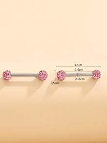 2 chiếc khuyên xỏ khuyên ngực bằng thép không gỉ, trang sức xỏ khuyên cơ thể - Nhiều màu - Xem 3