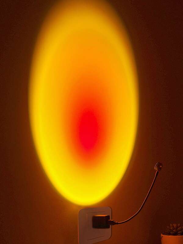 1pc Mini Usb Orange Gradient Sunset Projection Light, Party Atmosphere