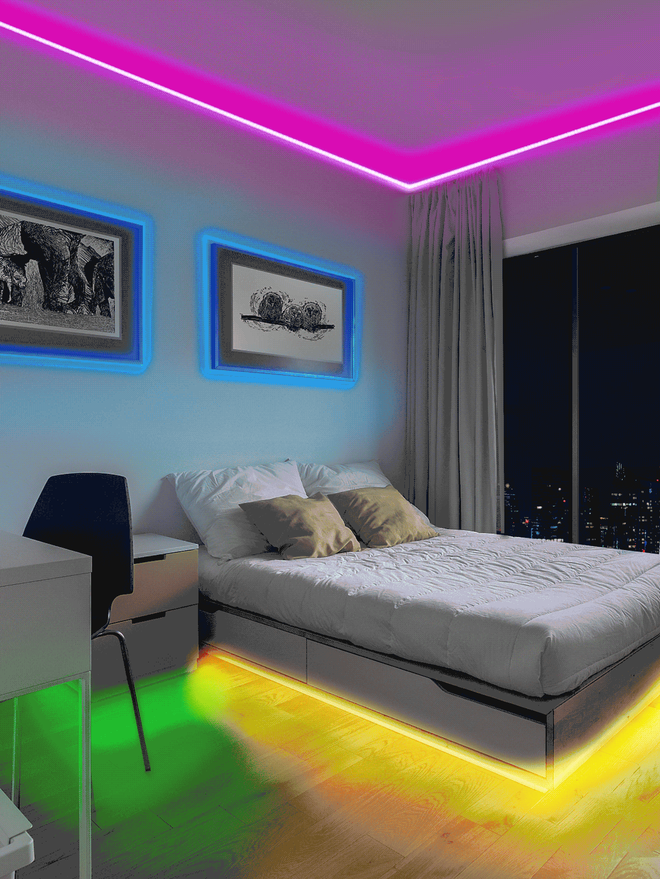 1pc 30 60 90 150 Led 1 2 3 5M RGB LED Remote Control Strip Light 