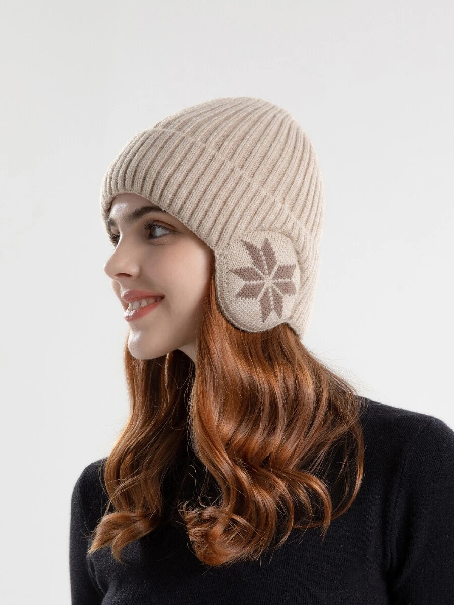 Snowflake Pattern Cuff Beanie