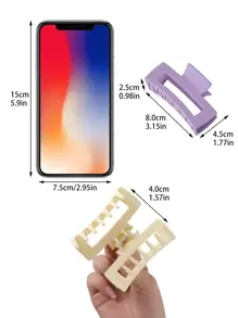 1pc/10pcs Square Matte Morandescent Color Hair Claw Clips Hair Jaw Clip Hair Clamps Hair Clutch Hair Catcher Clip Fall Winter Hair Clip Hair Accessories For Women For Vacation Outfits Woman - Multicolor - View 3