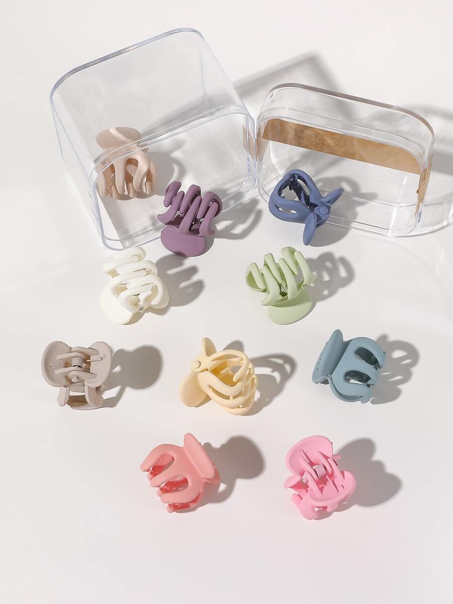 10pcs Minimalist Hair Claw - Multicolor - View 1