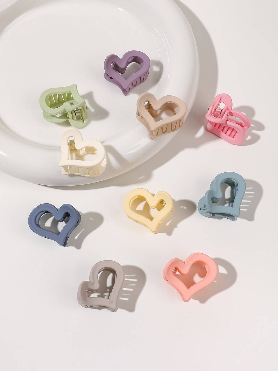 10 cái Heart Design Hair Claw - Nhiều màu - Xem 1