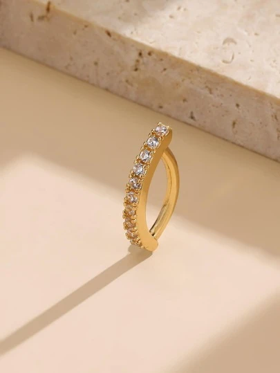 Perfect Piercing Rhinestone Decor Navel Belly Ring Copper Rainbow Magnetic Septum Piercing Jewelry