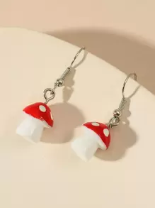 Mushroom Drop Earrings - Multicolor - View 2