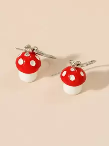 Mushroom Drop Earrings - Multicolor - View 3
