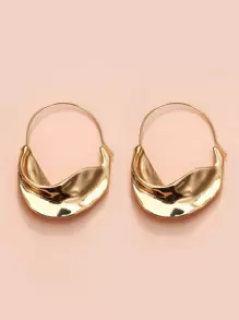 Minimalist Hoop Earrings - Yellow Gold - View 2