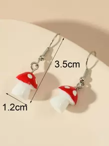 Mushroom Drop Earrings - Multicolor - View 4