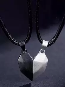 Dellgoo 2 piezas Collar pareja con accesorio de corazón