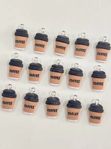 15pcs Coffee DIY Pendant