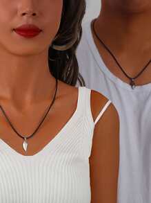 Dellgoo 2 piezas Collar pareja con accesorio de corazón