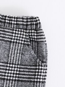 SHEIN 小男童格紋西裝領西裝外套和褲子無襯衫