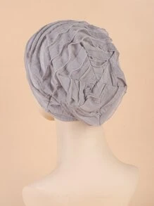 打褶頭包髮帽飾頭巾 - 淺灰色 - 查看 2