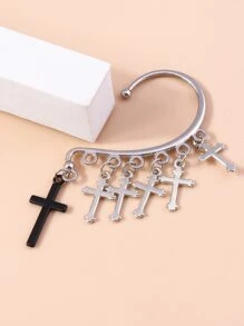 1pc Cross Decor Ear Wrap - Bạc - Xem 2