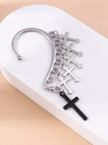 1pc Cross Decor Ear Wrap - Bạc - Xem 3