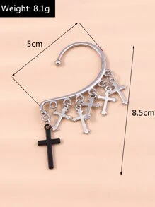 1pc Cross Decor Ear Wrap - Bạc - Xem 4