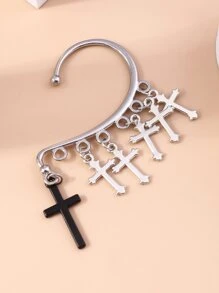 1pc Cross Decor Ear Wrap - Bạc - Xem 5