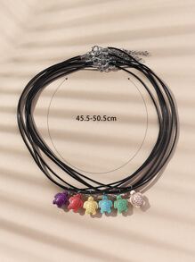 6入組龜吊墜項鍊 - 彩色 - 查看 3