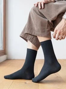 1/4 Pair Men High-Elasticity Sports & Casual Mid-Calf Socks