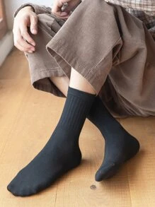 1/4 Pair Men High-Elasticity Sports & Casual Mid-Calf Socks