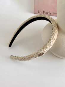 橢圓裝飾髮箍 - 米色 - 查看 2