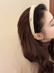 橢圓裝飾髮箍 - 米色 - 查看 3