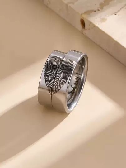 ROMWE Kawaii 2 件情侣心形图案戒指情人节、妈妈、母亲、母亲节、礼物