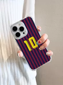 Jersey Striped Print Phone Case Compatible With IPhone15/15Plus/15Pro/15Promax - Multicolor - View 1