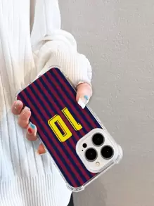 Jersey Striped Print Phone Case Compatible With IPhone15/15Plus/15Pro/15Promax - Multicolor - View 2