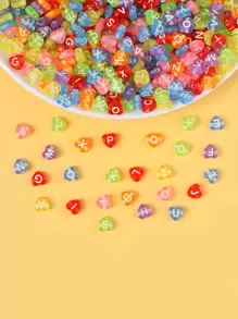 100入組字母細節心形DIY釘珠 - 彩色 - 查看 1