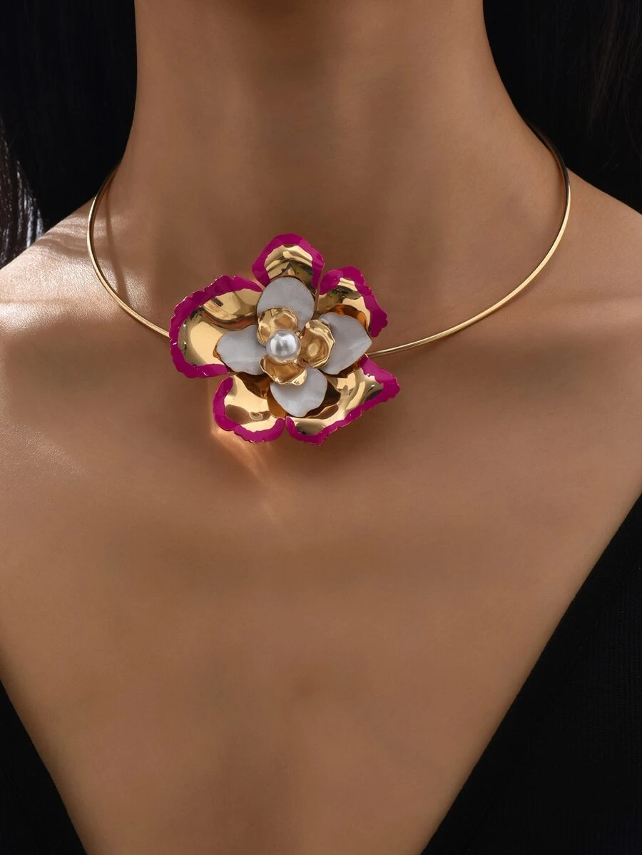 Choker trang trí hoa - Nhiều màu - Xem 1