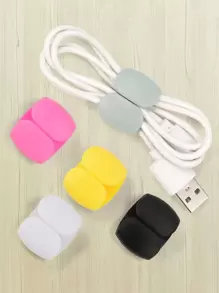 5pcs Travel Data Cable Organizer Clips, Earphone & Charging Cable Winder Holder, Minimalist Multi-Function Cord Wrap - Multicolor - View 3