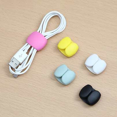 Organizador de cables de 5 piezas multicolor - nuevo hub de línea de datos de viaje, hebilla final, audífonos, cable de carga