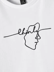 GENTILAND Men Figure & Letter Graphic Tee - White - View 3