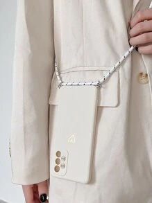 心型圖案手機殼帶掛繩相容 iPhone 15/15Pro/15Plus/15Promax - 米色 - 查看 3