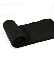 1pc Solid Sport Towel - Black - View 4
