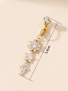 Perfect Piercing Cubic Zirconia Flower Decor Navel Belly Cuff Stainless Steel For Women & Men No Piercing Needed Septum Body Jewelry Valentines,Mom,Mother,Mother's Day,Gift - Yellow Gold - View 3