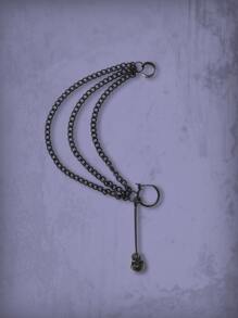 ROMWE Goth 1入組骷髏和別針裝飾耳環 - 黑色 - 查看 5