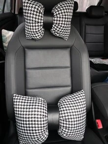 1 pieza Almohada cervical con diseño de lazo de coche - Blanco y Negro - Ver 4
