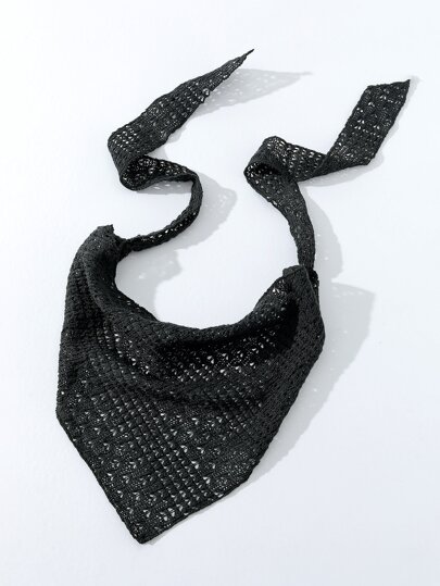 Hollow Out Solid Kerchief Casual Hair Band Turban Headband Sweatband, School Stuff, College, Headbands Fall Winter Hair Accessories For Women For Vacation Outfits Woman Elegant Scarf Women Bandanas Soft Headwrap