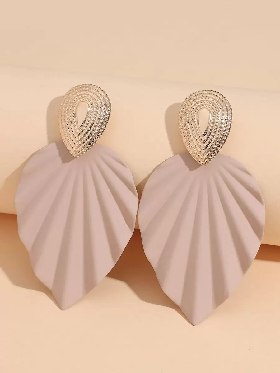 Leaf Drop Earrings - Apricot - View 1