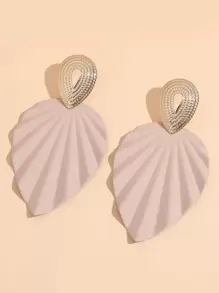 Leaf Drop Earrings - Apricot - View 2