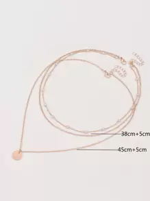 2 件多层珍珠项链（混合珍珠数量） - 玫瑰金 - 查看 4