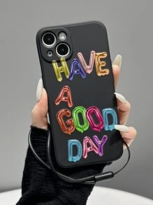 Custodia per telefono con grafica slogan e cordino, versione internazionale, non la versione domestica - Multicolore - Visualizzare 4