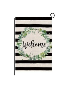 1pc Letter Graphic Garden Flag - Multicolor - View 1
