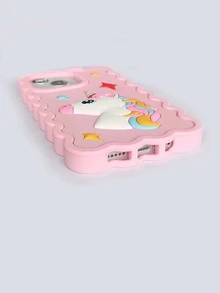 Cartoon Unicorn Print Phone Case - Multicolor - View 3