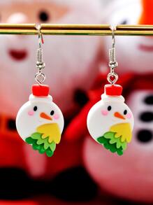 Christmas Snowman Decor Drop Earrings - Multicolor - View 1